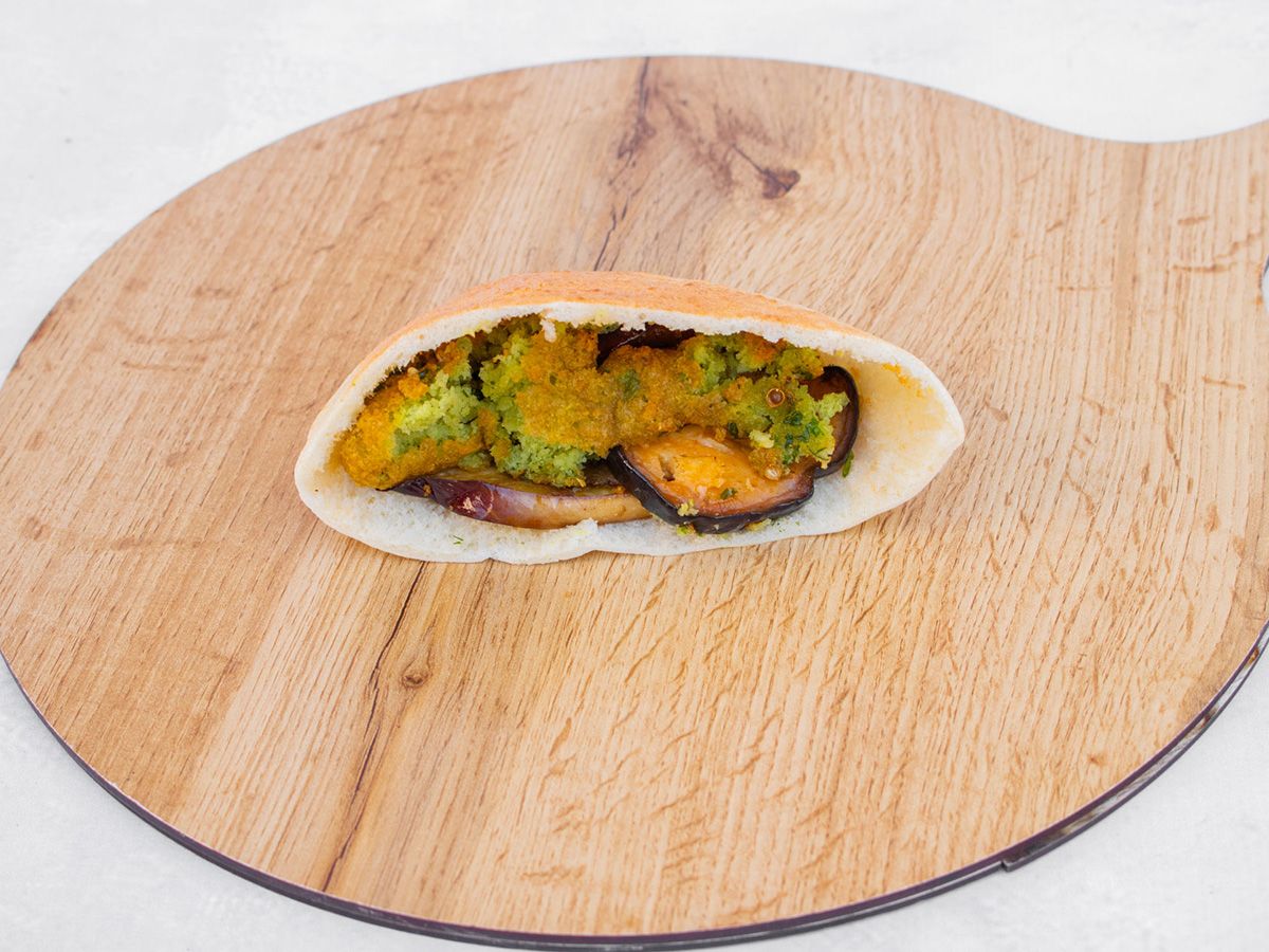 Falafel With Eggplant Sandwich