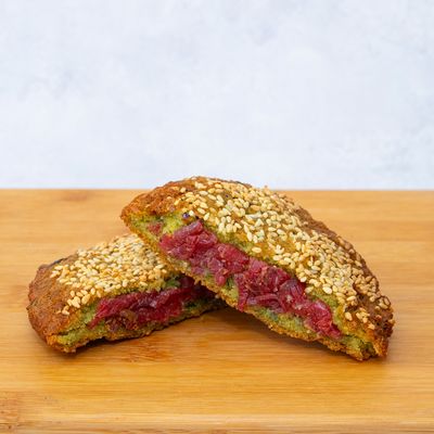 Taameya patty stuffed with pastrami