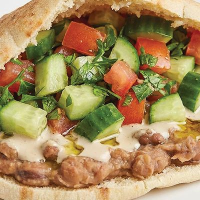 Foul with Salad Sandwich