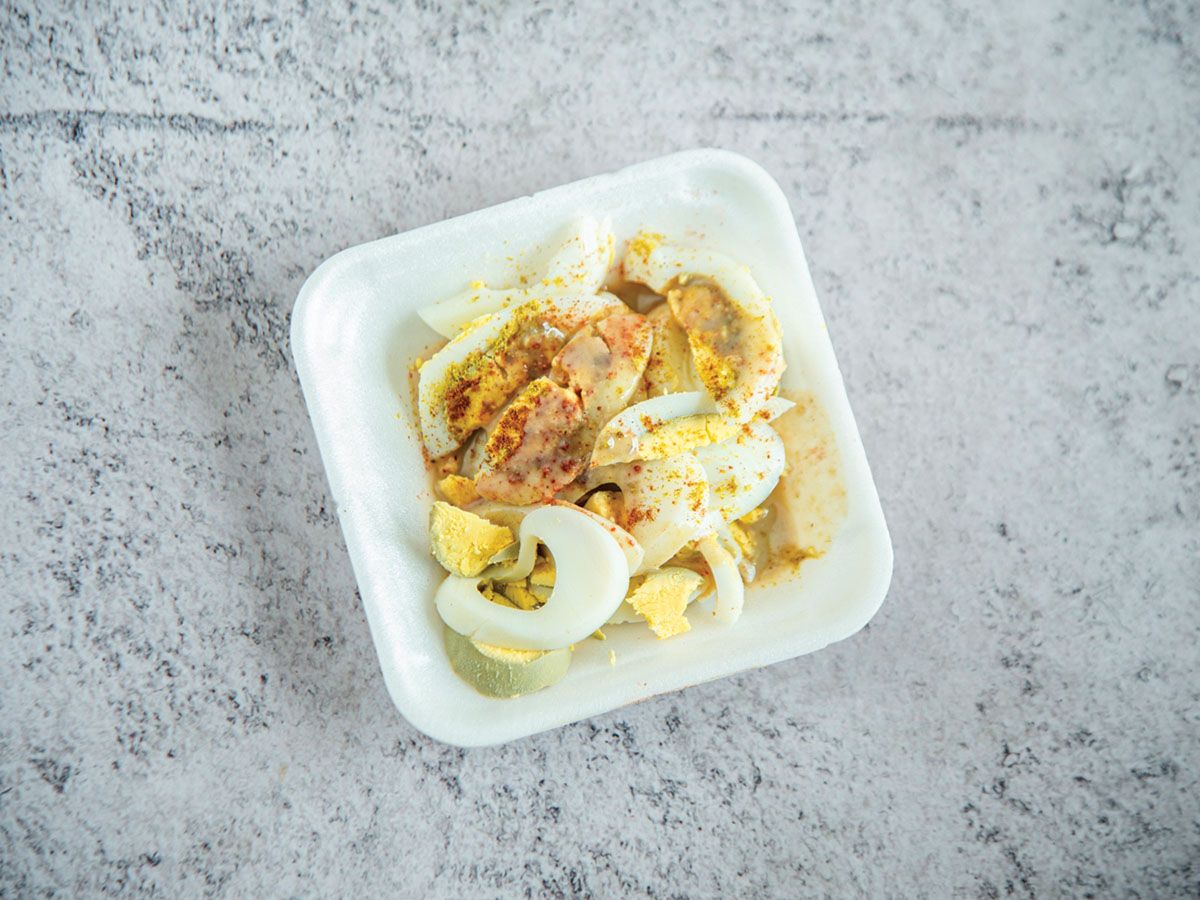 Boiled Eggs With Tahini Plate