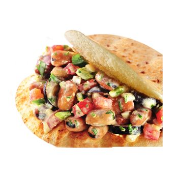 Foul With Eggplant Sandwich