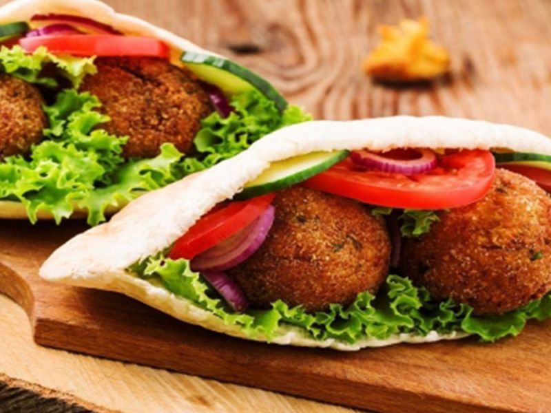 Foul With Falafel Sandwich