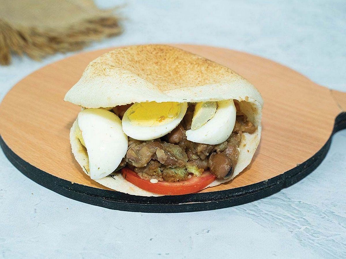 Foul boiled eggs Shami or Baladii Sandwich