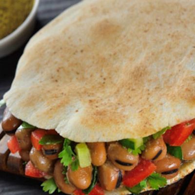 Foul And Eggplant Sandwich