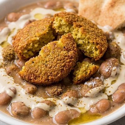 Foul Sandwich with Mixed Falafel