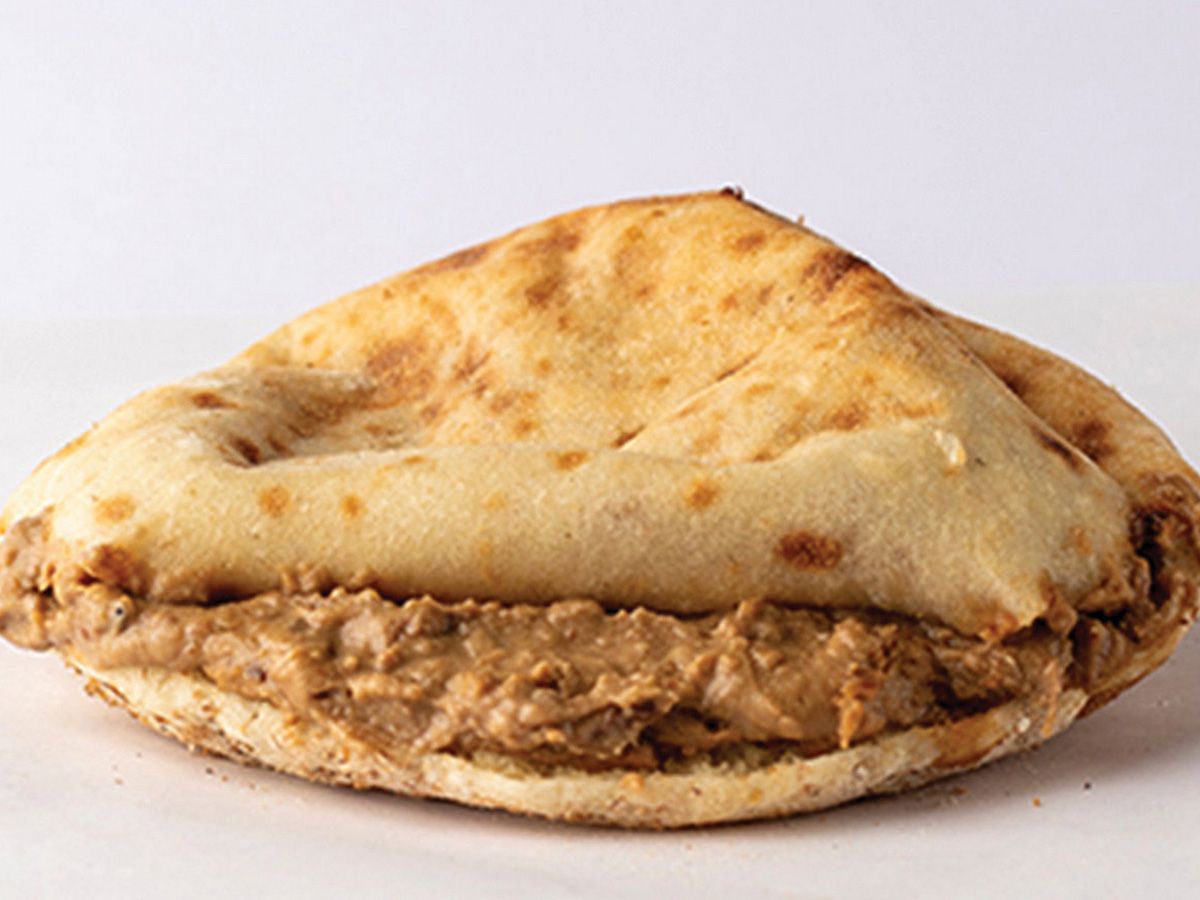 Foul with baba Ghannoug sandwich