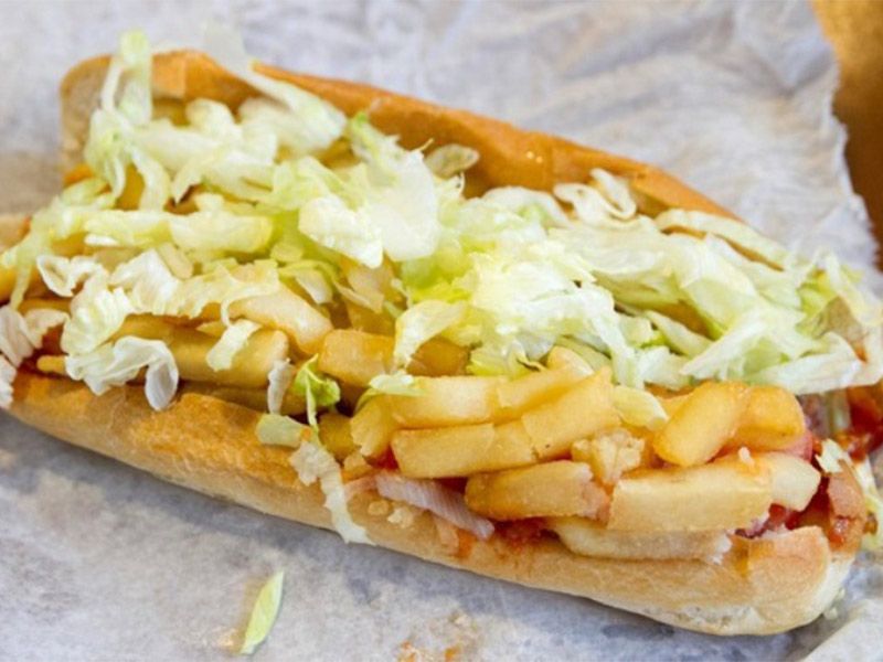 French Fries With Cheese Sandwich