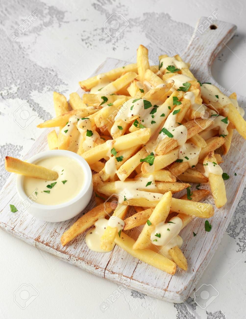 French Fries With Cheddar Cheese Sauce