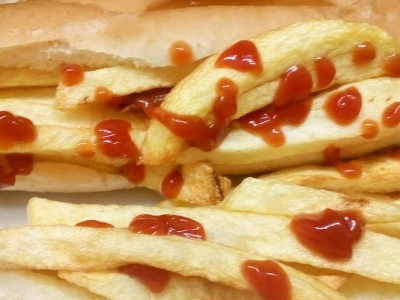 French Fries With Ketchup Sandwich