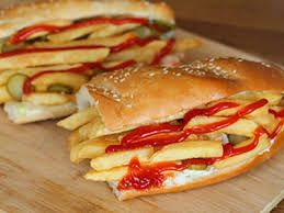 French Fries With Ketchup Sandwich