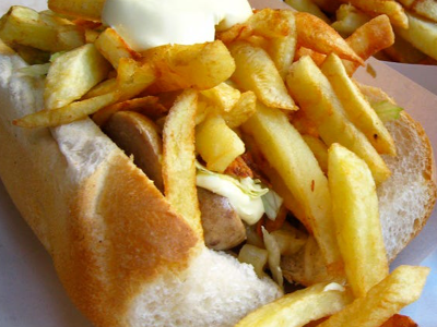 French Fries With Mayonnaise Sandwich
