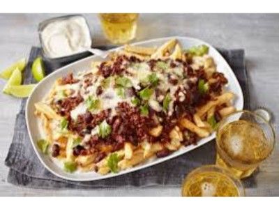 French Fries With Minced Meat And Cheese