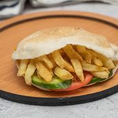 French Fries With Pepper And Tomato Sandwich