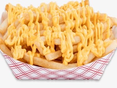 French Fries Packet With Cheddar Cheese Sauce