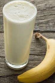 Fresh Banana with milk Juice