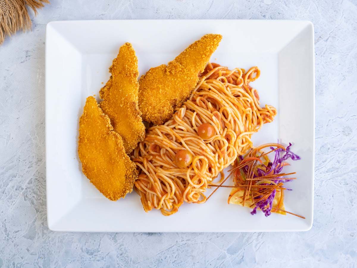 Fried Crispy Escalope Pane