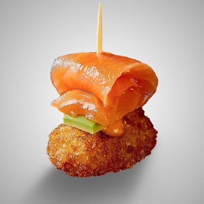 Fried Crispy Rice with Salmon