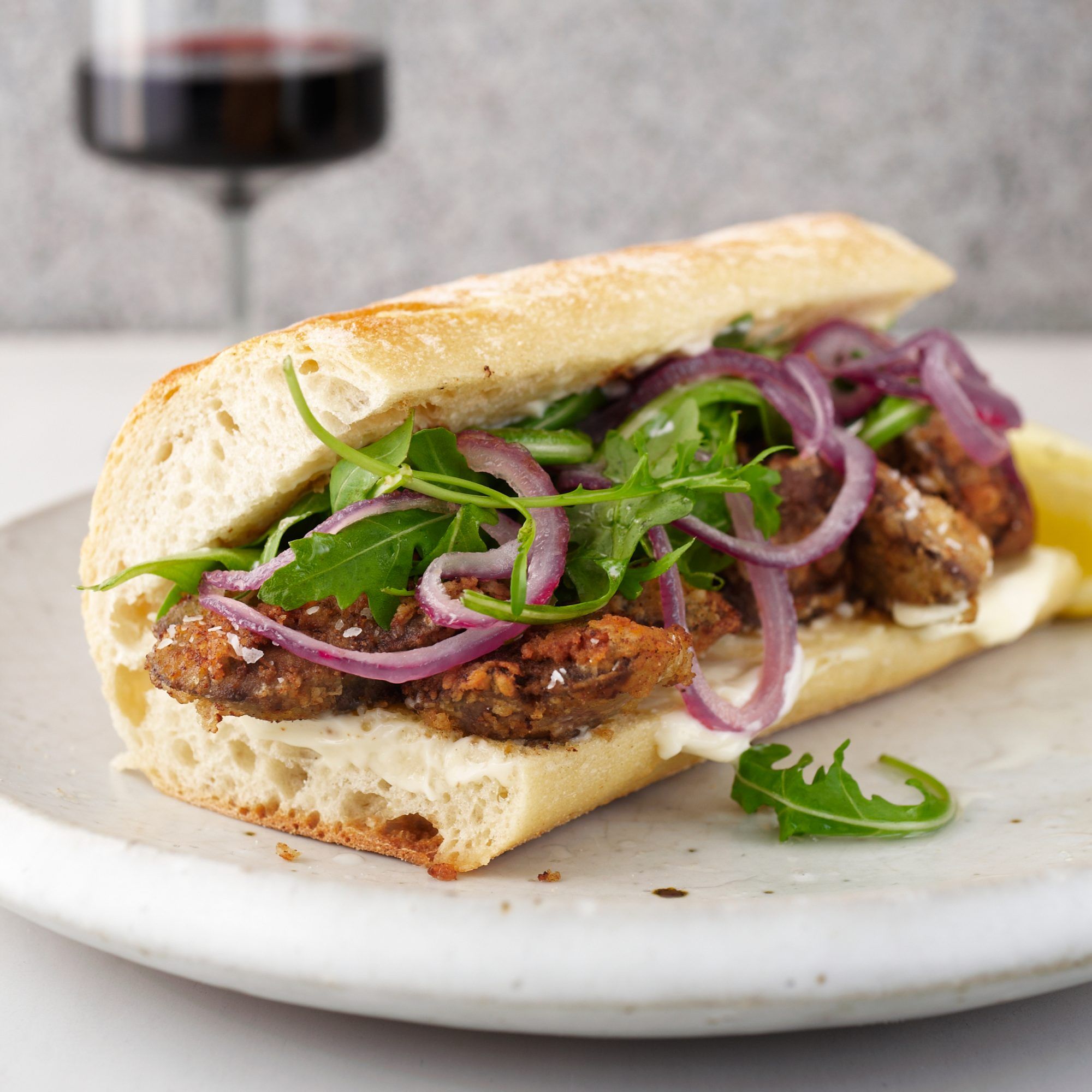Fried Liver Sandwich