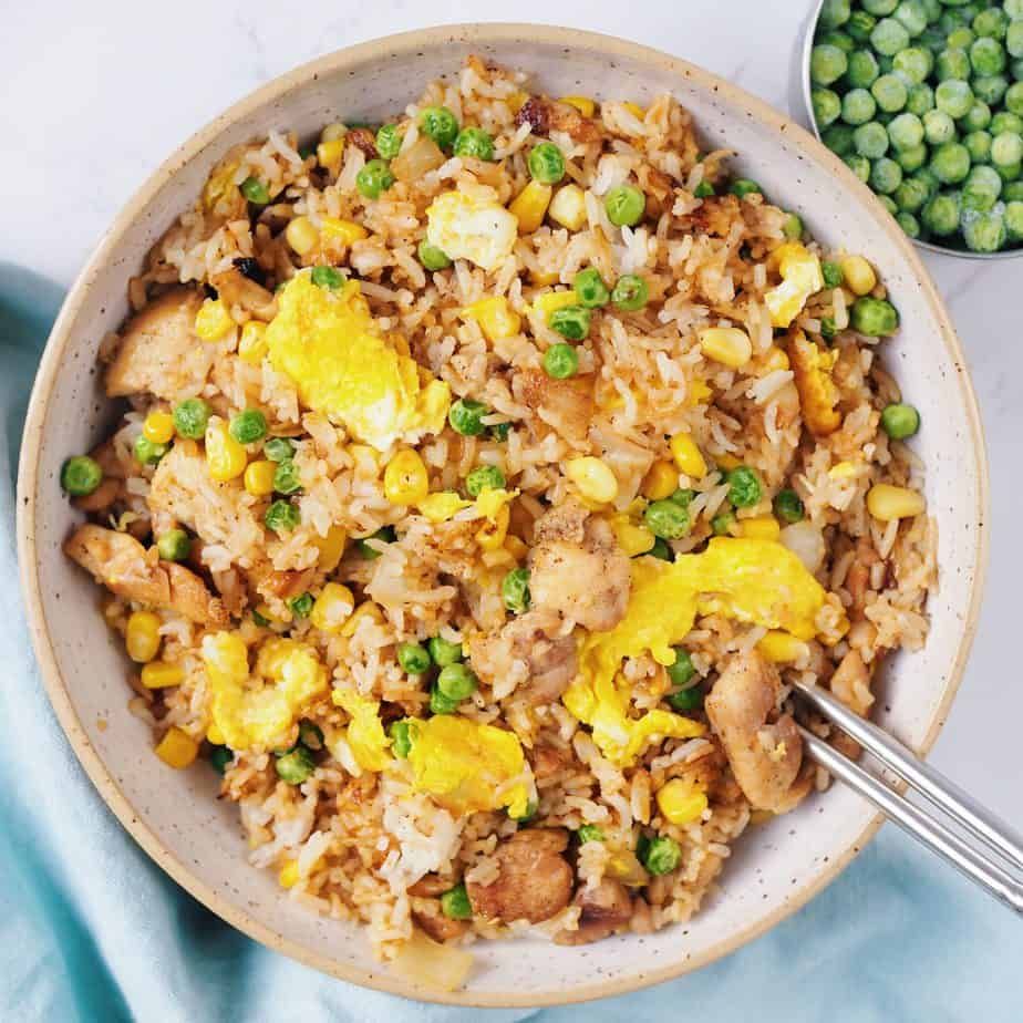Fried Basmati Rice With Eggs And Chicken