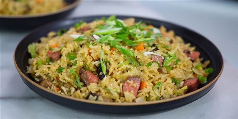 Fried Basmati Rice With Eggs And Beef