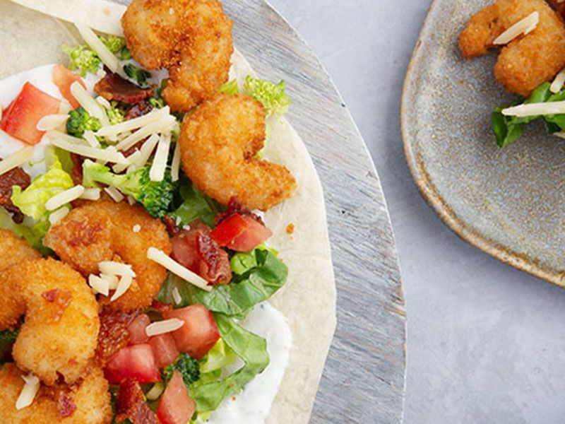 Fried Shrimp Wrap Sandwich