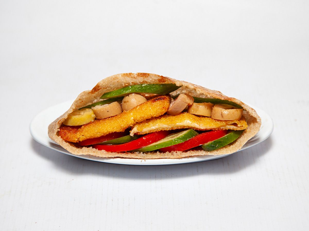 Fried cheese olives sandwich