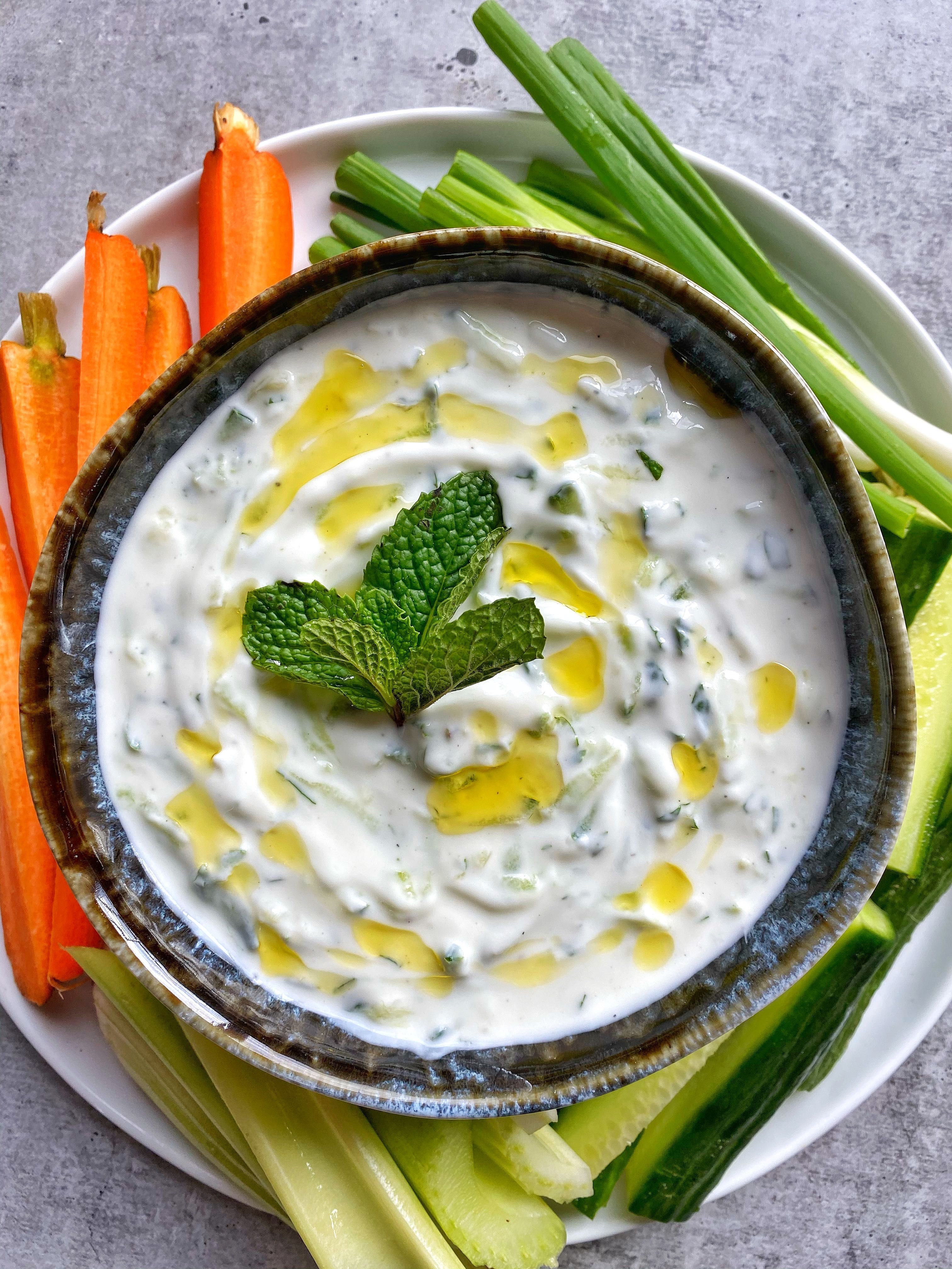Yogurt with Cucumber and mint