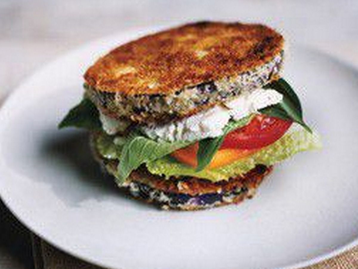 Fried eggplant sandwich