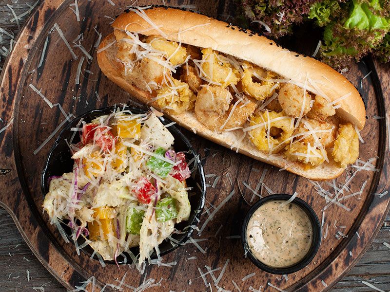Mix Fried Seafood Sandwich