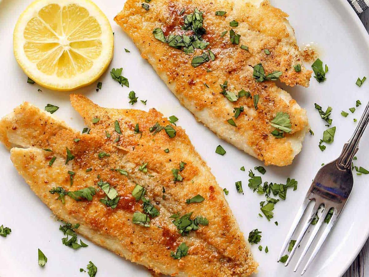 fried sole with lemon oregano vineagre 250-300 gram 2 pieces