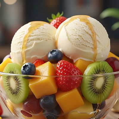 Fruit Salad with Ice Cream