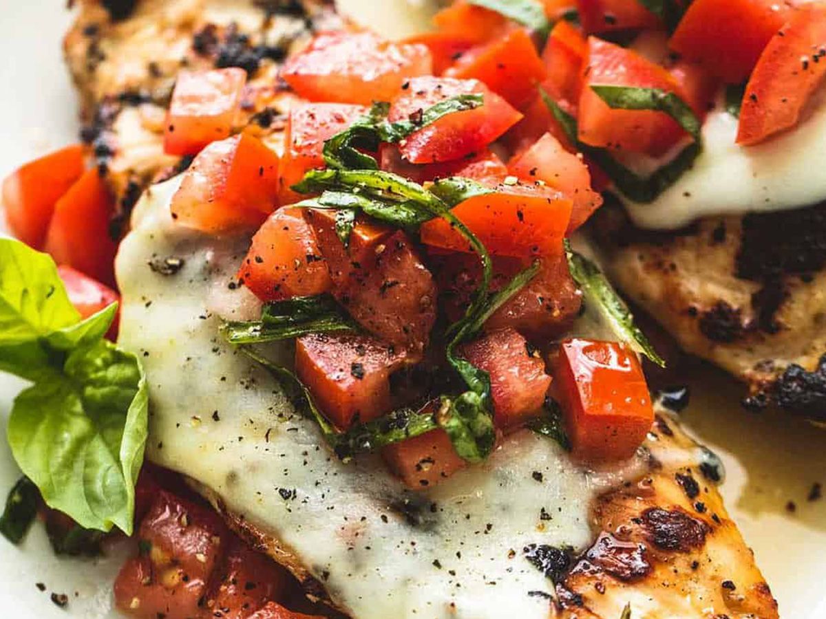 Grilled Mozzarella Chicken plate
