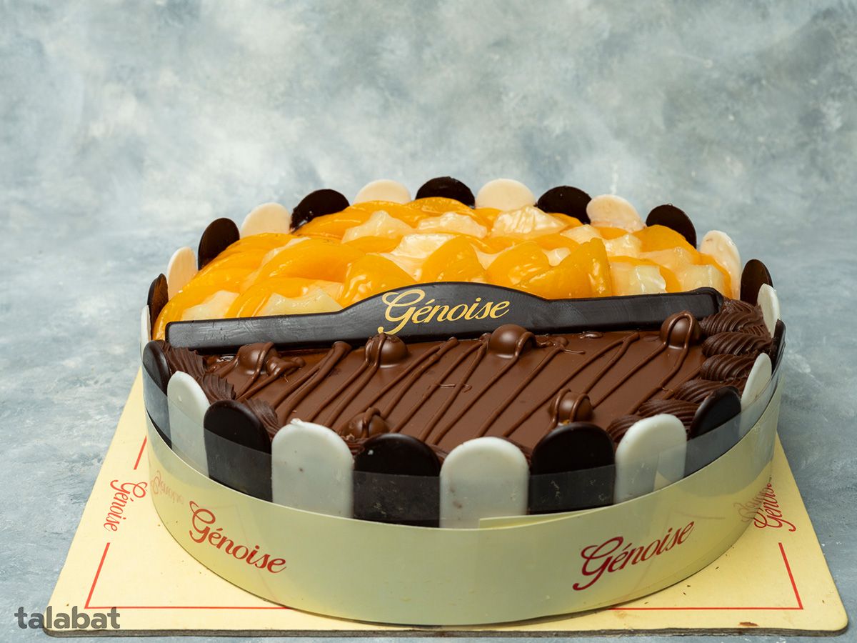 Chocolate And Fruits Torte With Chocolate Wall