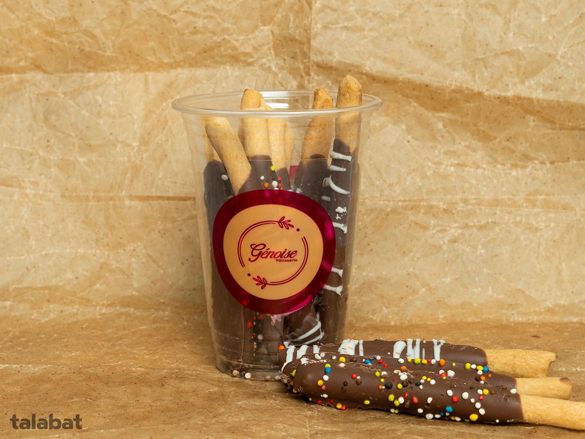 Cup of chocolate fingers