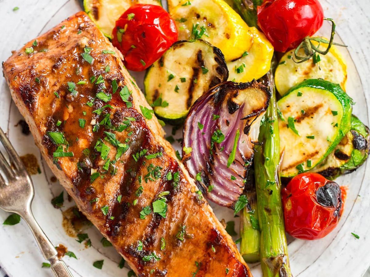 Grill salmon Roasted