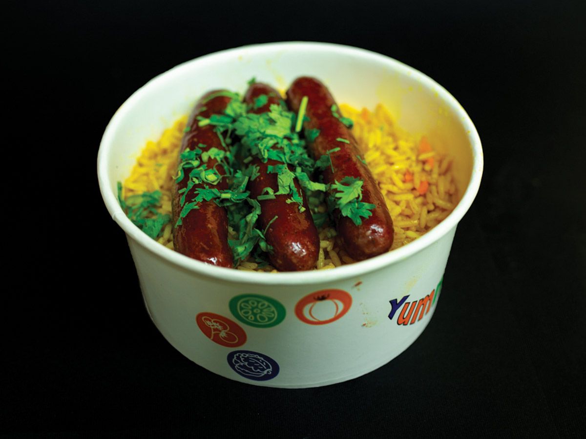 Basmati rice with grilled sausage Platter