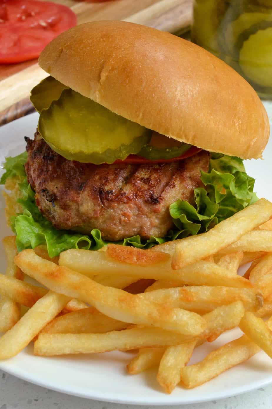 Grilled Charcoal Turkey Burger Sandwich