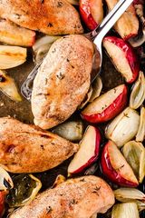 Grilled Chicken Breasts With Apple Platter