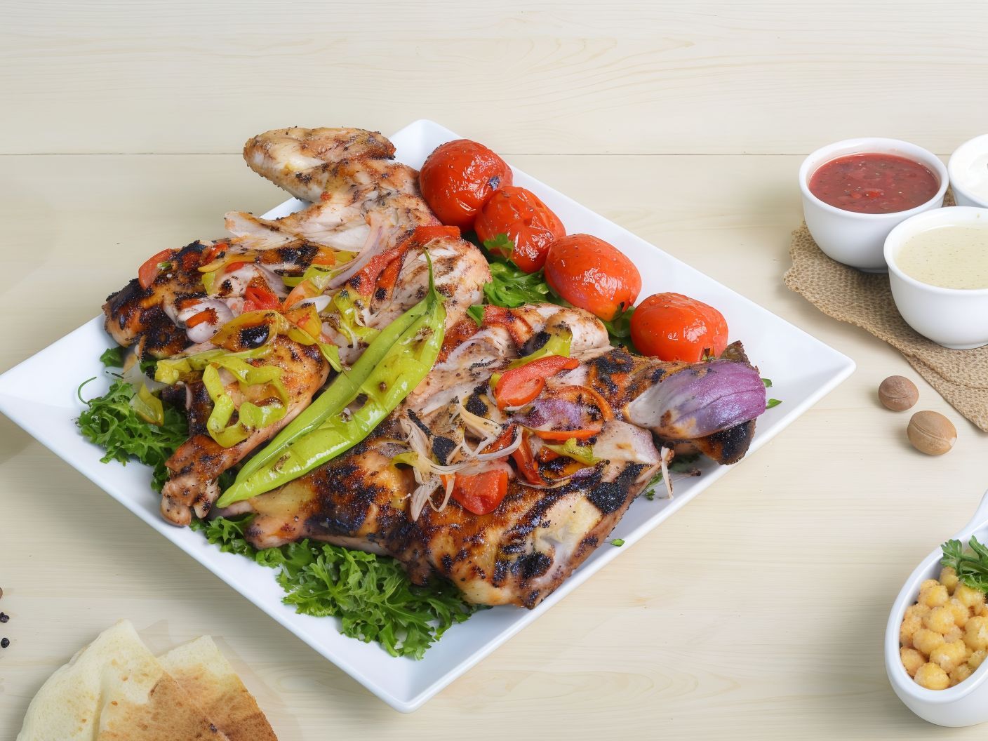 Grilled Chicken With Bread
