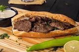 Grilled Liver In Served In French Bread