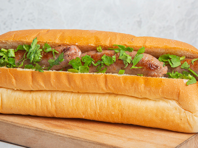 Grilled Oriental Sausage Sandwich