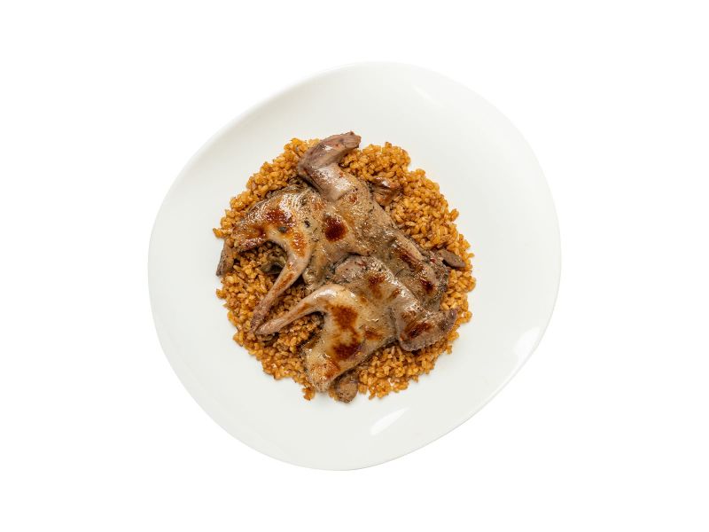Charcoal grilled pigeon