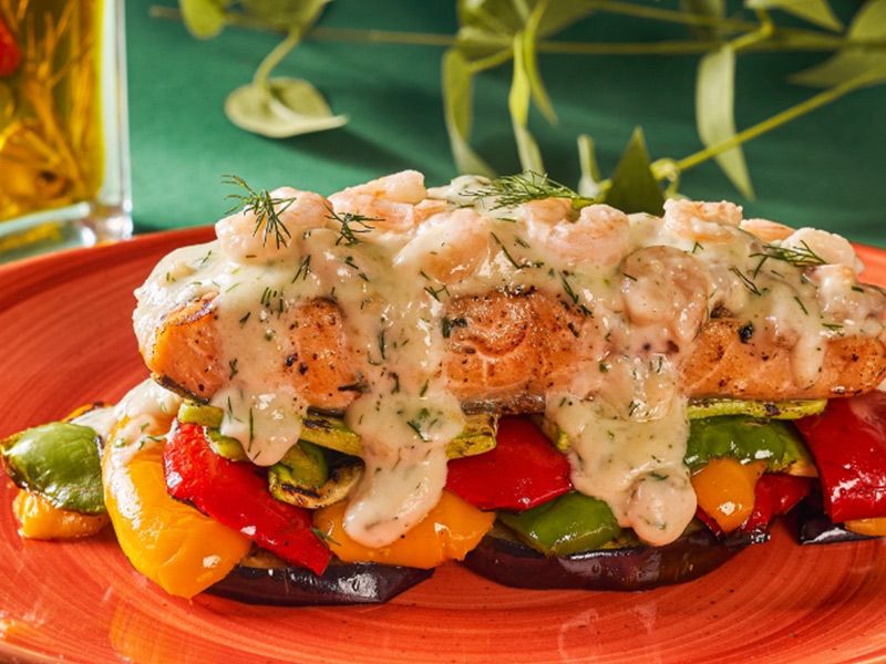 Grilled Salmon Dill With Shrimp