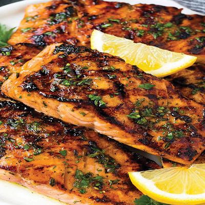 Grilled Salmon Dish With Herbs