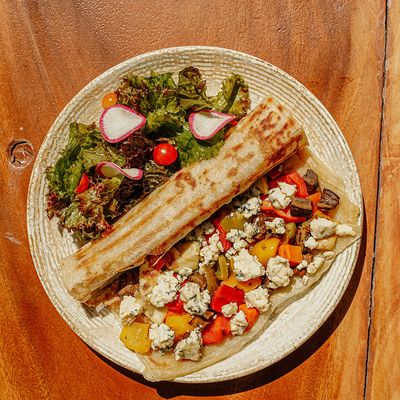 Grilled Vegetables and Gorgonzola Cheese
