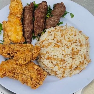 Grilled and Fried Meal