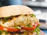 Grilled seafood sandwich