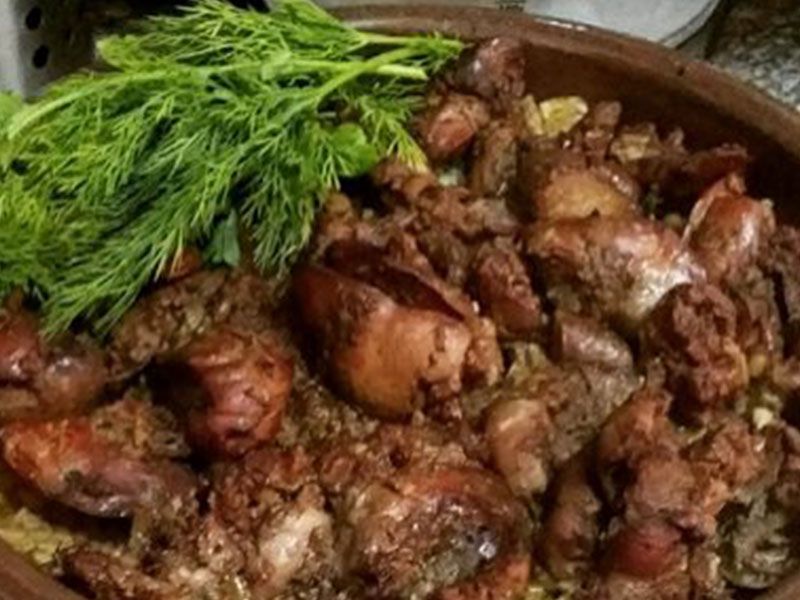 Grits With Liver And Giblets Tray