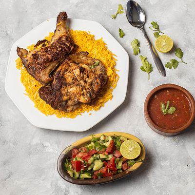 1/2 Chicken Mandi Or Grilled With 2 Pieces Meat And 3 Pieces Kofta