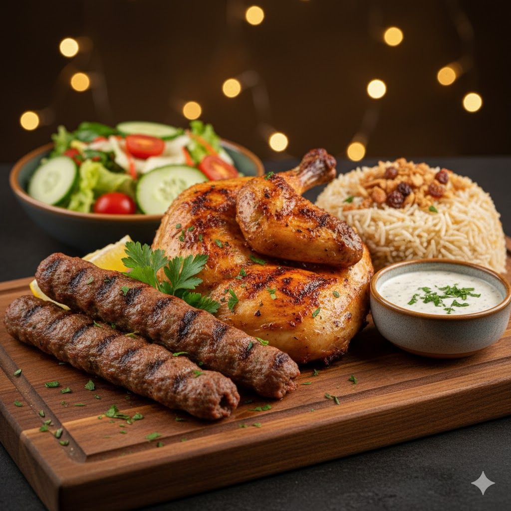 Half Chicken And 2 Kofta Fingers Meal